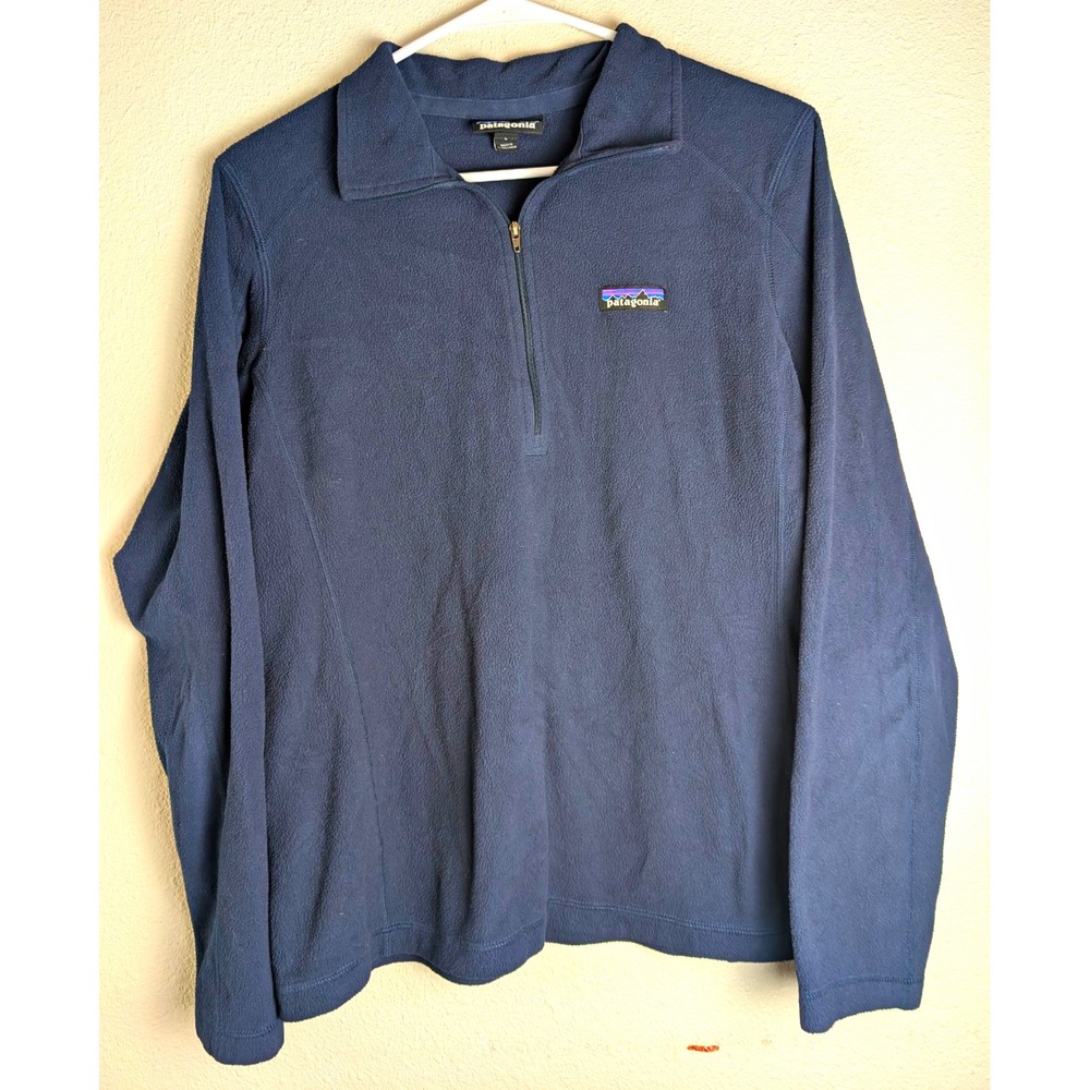 Patagonia Women's Large Navy Recycled Fleece 1/4 Zip Pullover Jacket